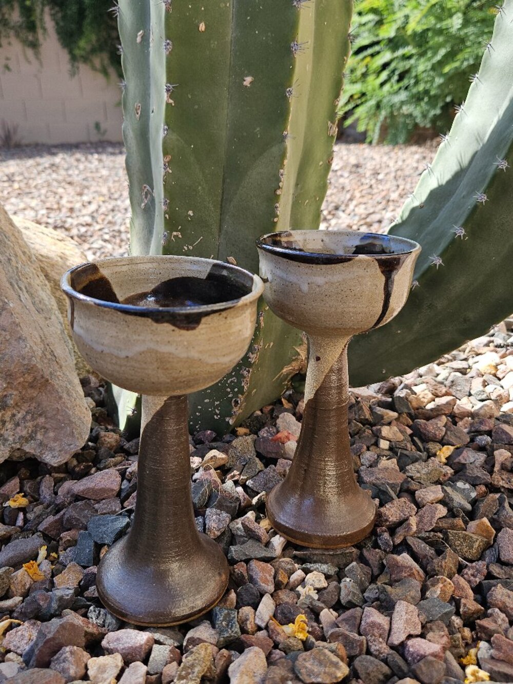 Handmade Clay Goblet Set